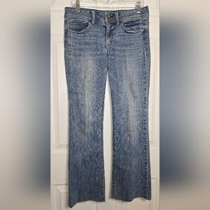 American Eagle Womens 10 Medium Blue Jean Flare Wide Leg Jeans